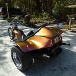 Kameleon Paint pearl 4739OR. Orange Gold Red sprayed on a Trike.