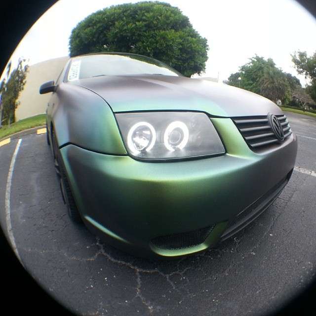 Jetta painted by Dr. Dipped With our Green Gold Indigo Kameleon Pearls