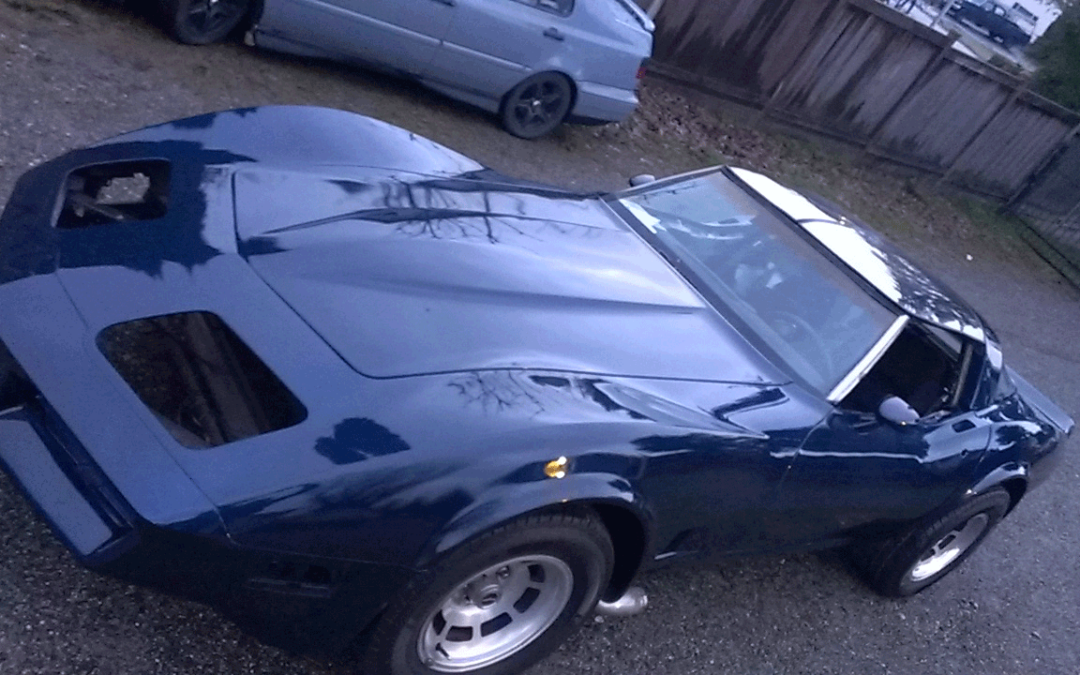 Electric Blue Corvette looking Dark