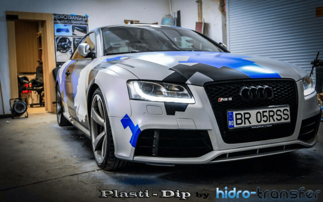 Audi Dipped in Hydro Transfer using Blue Spectre, Violet Spectre, Electric Blue, Black gunmetal. All this using Plasti Dip Pearls from Paint with Pearl.