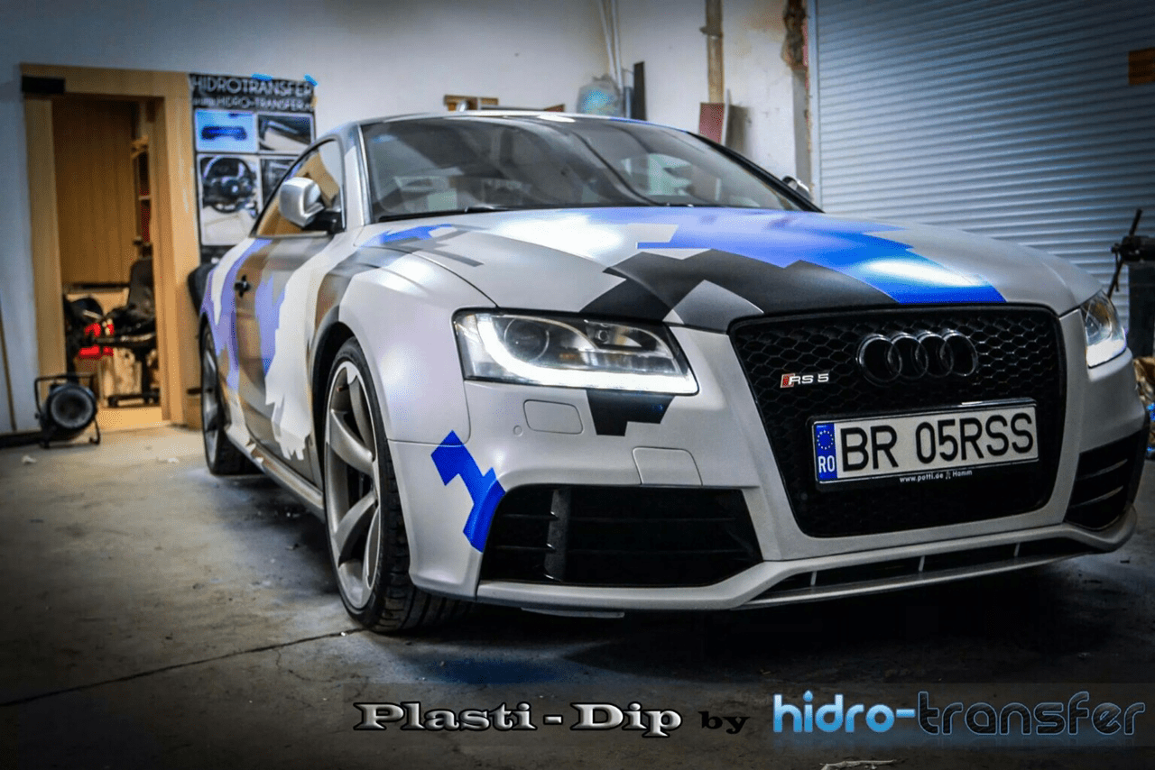 Audi Dipped in Hydro Transfer using Blue Spectre, Violet Spectre, Electric Blue, Black gunmetal. All this using Plasti Dip Pearls from Paint with Pearl.