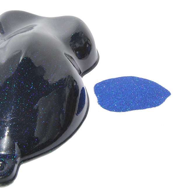 Blue Holographic Flake on speed shape. Great for Kustom Paint, Nail Polish, Gelcoat, Concrete Sealer.