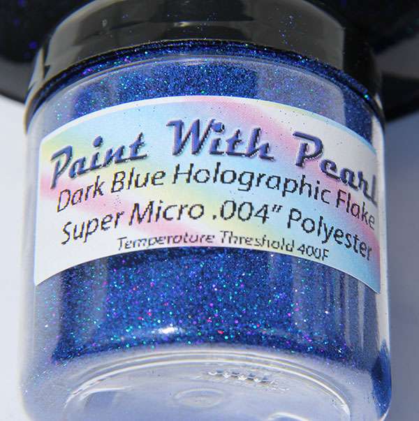 4 Fl. Oz Jar of .004" Blue Holographic Metal Flake for custom paint jobs.