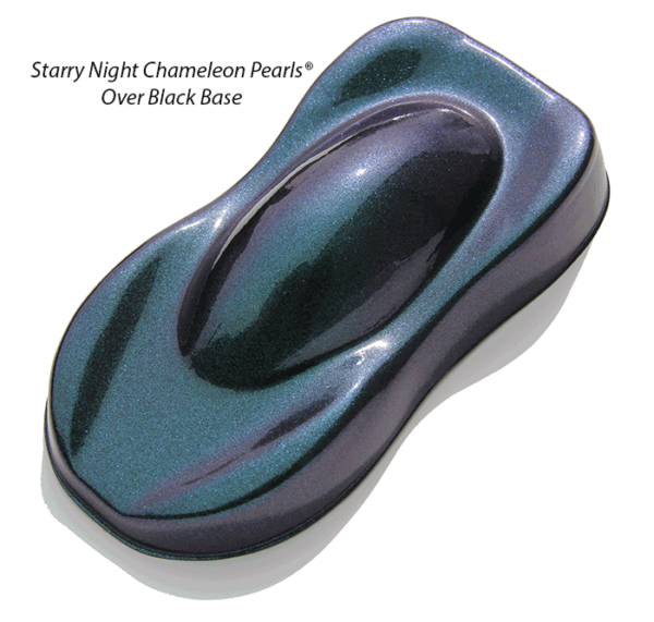 Starry Night Kustom Paint Teal Blue Purple super dark midnight chameleon over a black base coat.