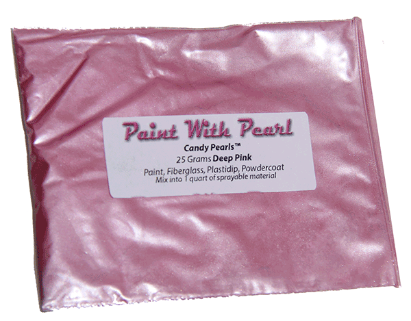 25 Gram Bag of Deep Pink Kandy Pearls for custom paint and coatings of every kind.