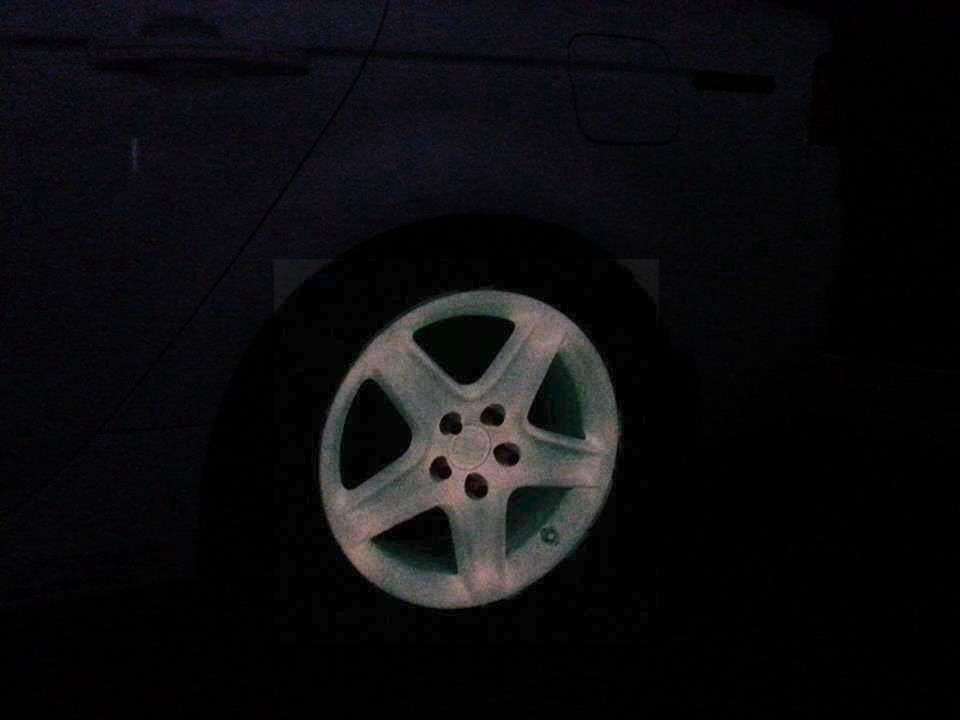 Glow in the Dark Wheel painted with our Pink to Orange Glow in the Dark custom paint Pigment.