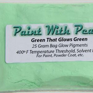 This light minty looking green is actually a green that glows green paint pigment.