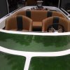 moss green metal flake and gold shimmer pearl on a jet boat