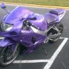 Purple kandy pearl over black marble with silver metal flake