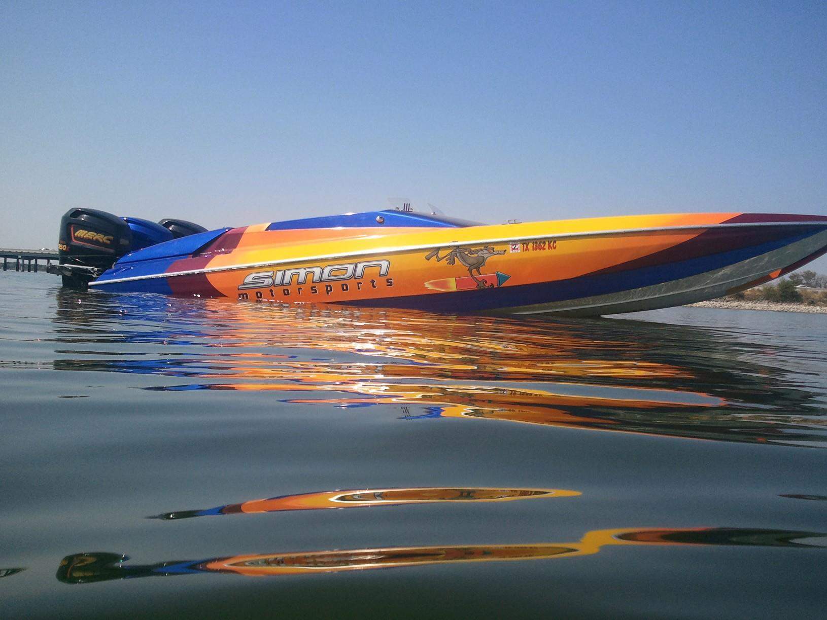 Gold Spectre and Other Pearls on Kustom Painted Racing Boat.