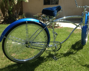 Royal Blue and Sapphire Blue Kandy on Kustom Painted Bicycle.
