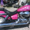 Silver Pearl on a Hot Pink bike