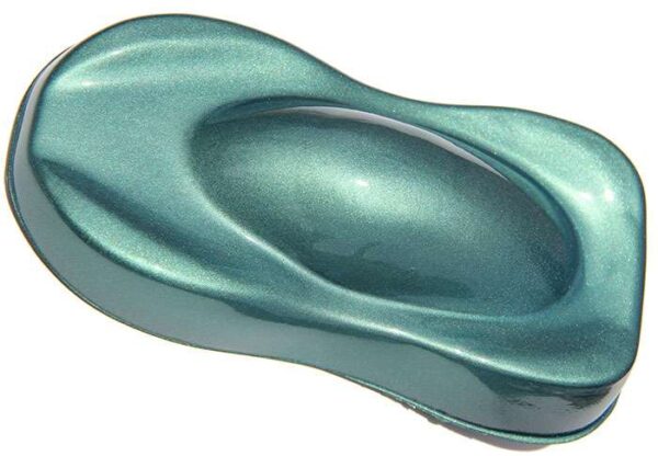 Teal green Kandy Pearls painted on a speed shape. Use in any custom coating.