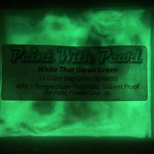 White Pigment that glows green at night. White to Green glow in the dark paint pigment.